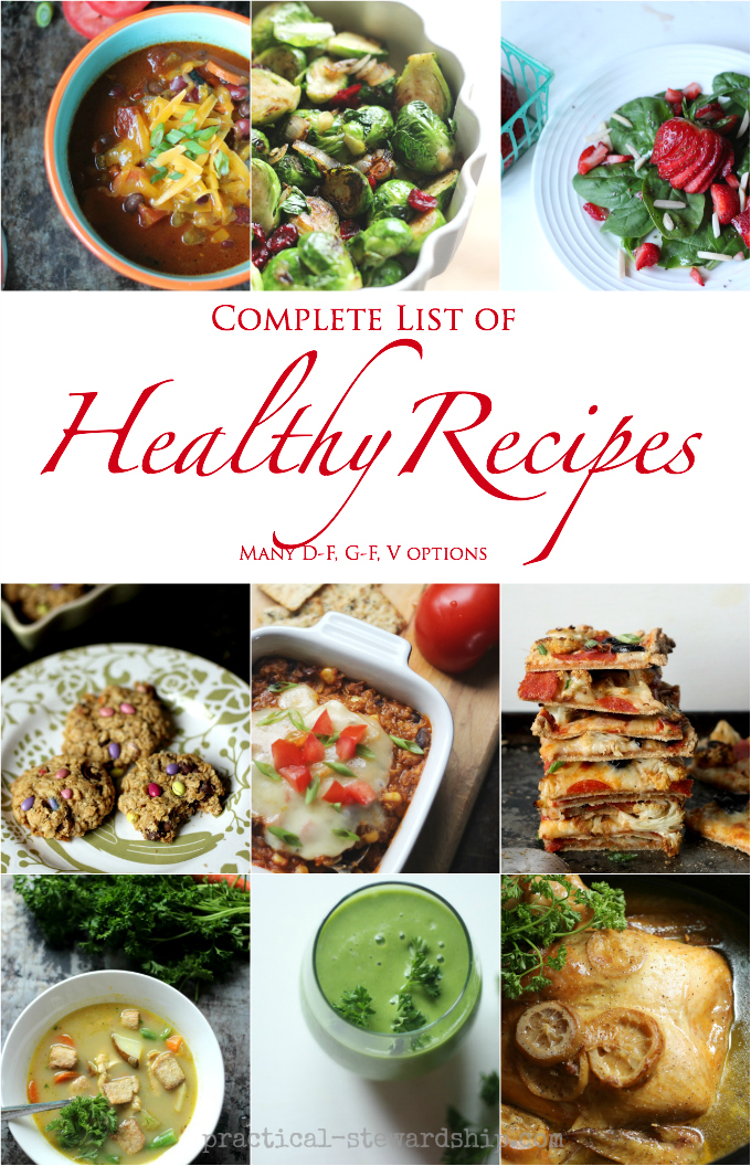 Complete List of Healthy Recipes