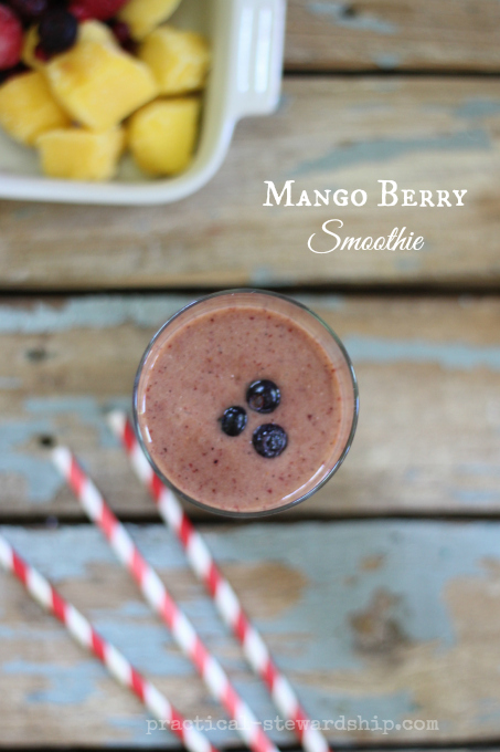 Mango Berry Smoothie | practical-stewardship.com