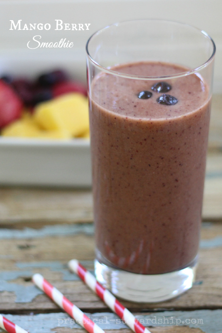 Mango Berry Smoothie | practical-stewardship.com