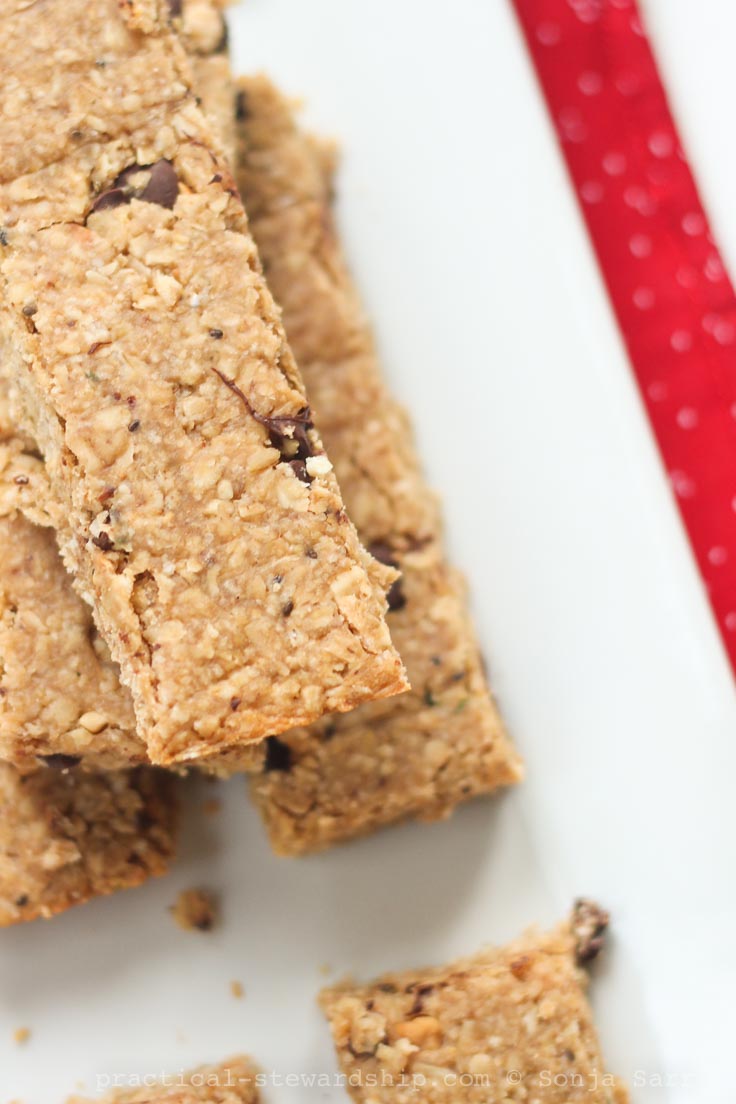 4 Ingredient Chewy Peanut Butter Granola Bars