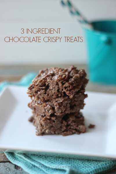 3 INGREDIENT  CHOCOLATE CRISPY TREATS