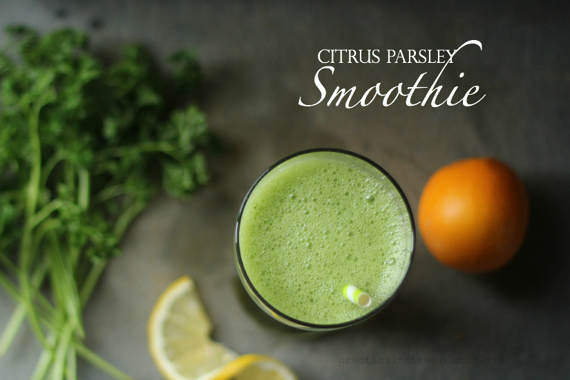 Citrus Parsley Smoothie Close up