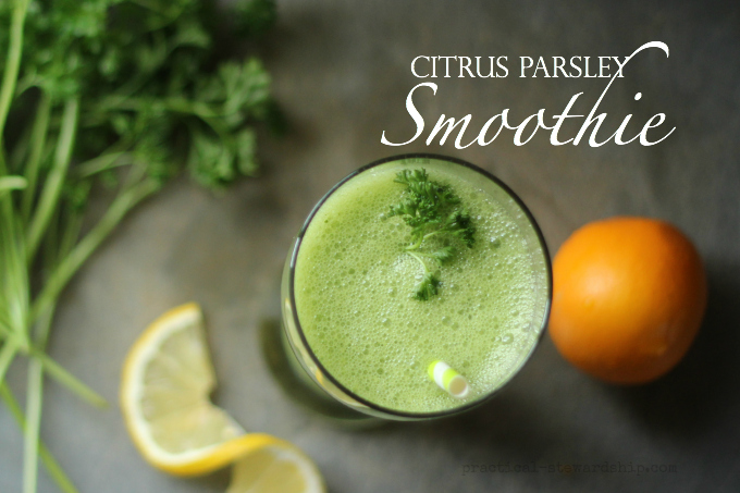 Citrus Parsley Smoothie with Garnish