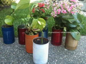  repurposed tin cans