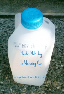 Re-puposed Plastic Milk Jug to Water Can
