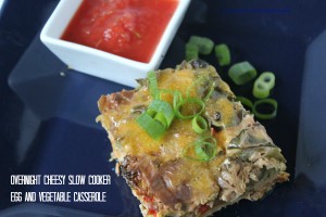 Slow Cooker Overnight Cheesy Egg and Vegetable Casserole