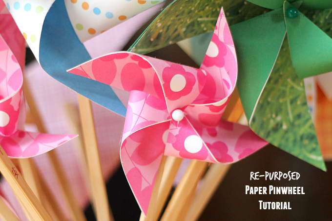 Re-purposed Paper Pinwheel Tutorial