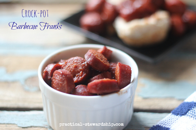 Slow Cooker Barbecue Franks | practical-stewardship.com