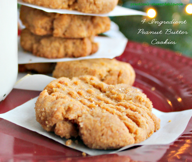 4 Ingredient Peanut Butter Cookies