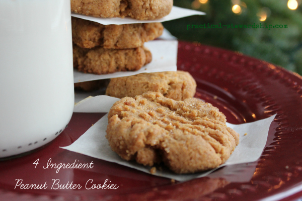 Gluten-Free 4 Ingredient Peanut Butter Cookies