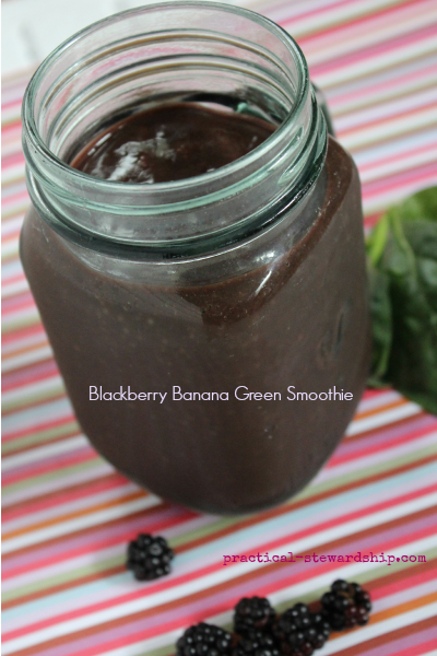 Blackberry Green Banana Smoothie