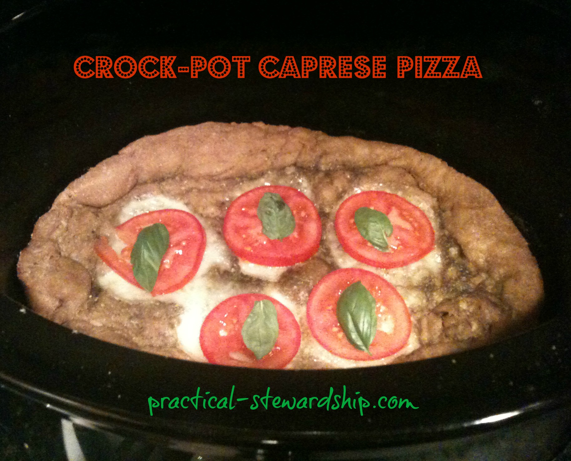 Crock-pot Caprese Pizza