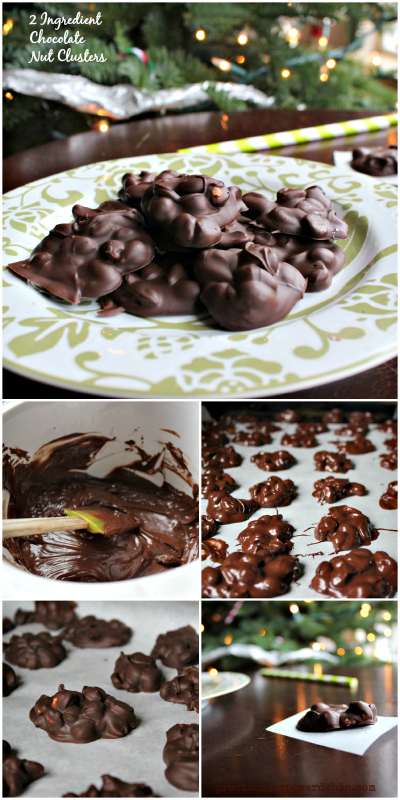 2 Ingredient Chocolate Nut Clusters Collage