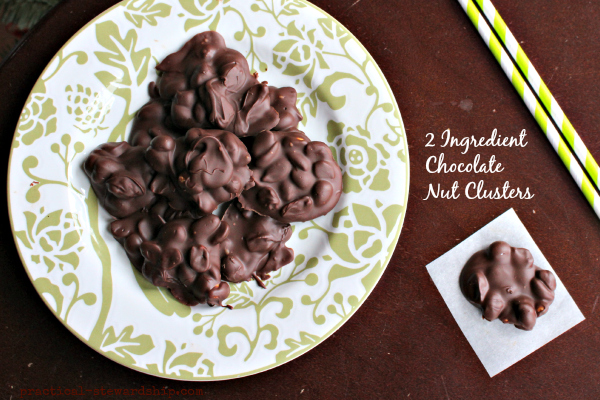 2 Ingredient Chocolate Nut Clusters