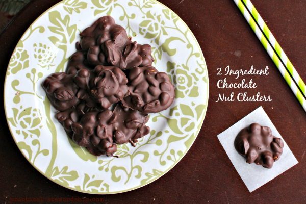 2 Ingredient  Chocolate  Nut Clusters