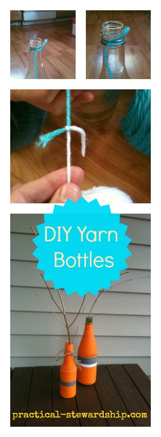 DIY Yarn Bottle Collage