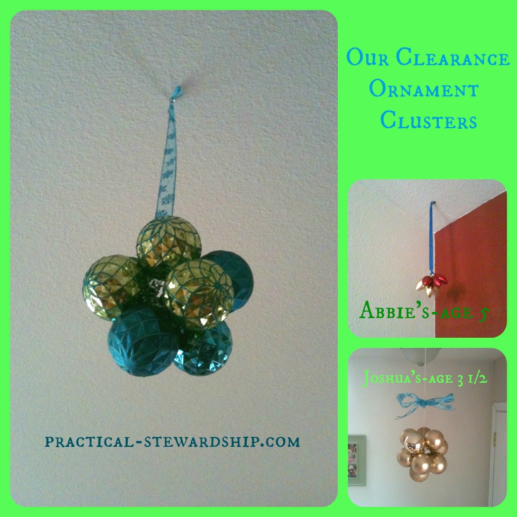 Hanging Ornament Clusters Collage @ practical-stewardship.com