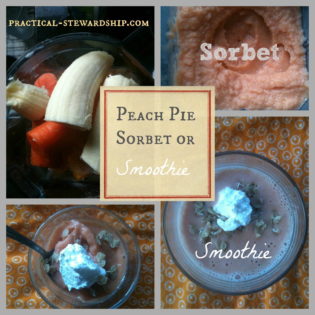 Peach Pie Sorbet or Smoothie @ practical-stewardship.com