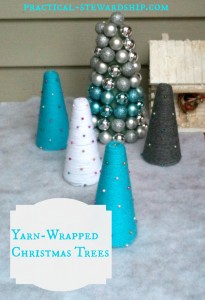 Yarn Christmas Trees @ practical-stewardship.com