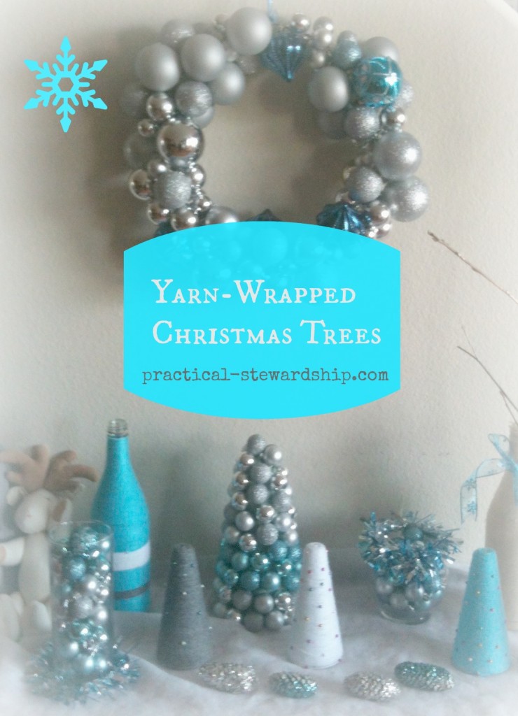 Yarn-Wrapped Christmas Trees @ practical-stewardship.com