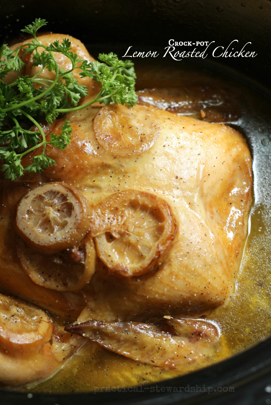 Crock pot Lemon Roasted Chicken