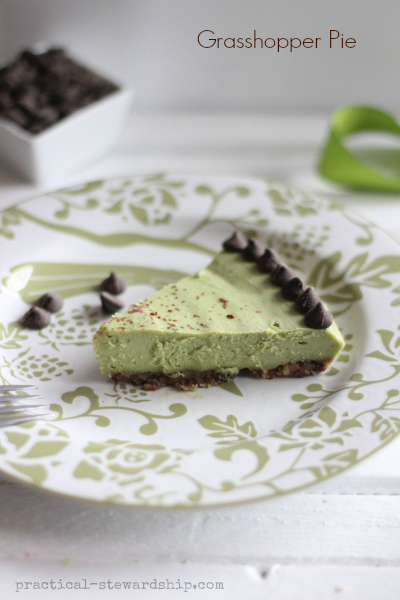 Raw Grasshopper Pie, Gluten-free, Dairy-free, Egg-free