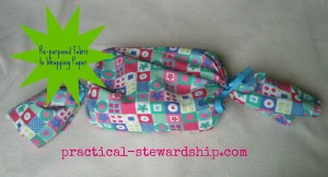 Re-purposed Fabric to Wrapping Paper @ practical-stewardship.com