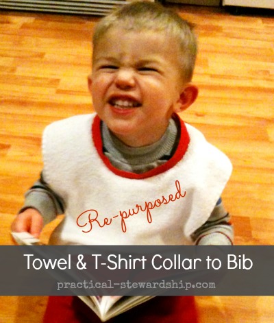 Re-purposed Towel & T-shirt Collar to Bib Tutorial