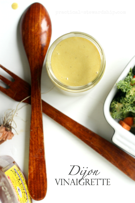 Dijon Vinaigrette with Salad Spoon and Fork