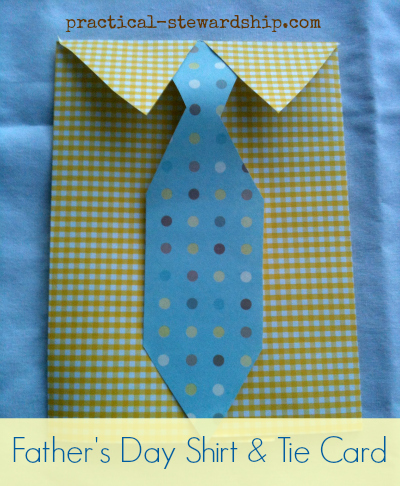 DIY Father's Day Dress Shirt and Tie Card - Practical Stewardship