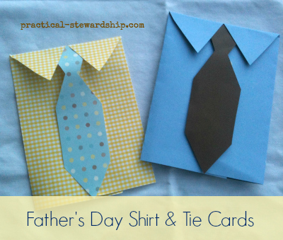 DIY Father's Day Dress Shirt and Tie Card - Practical Stewardship