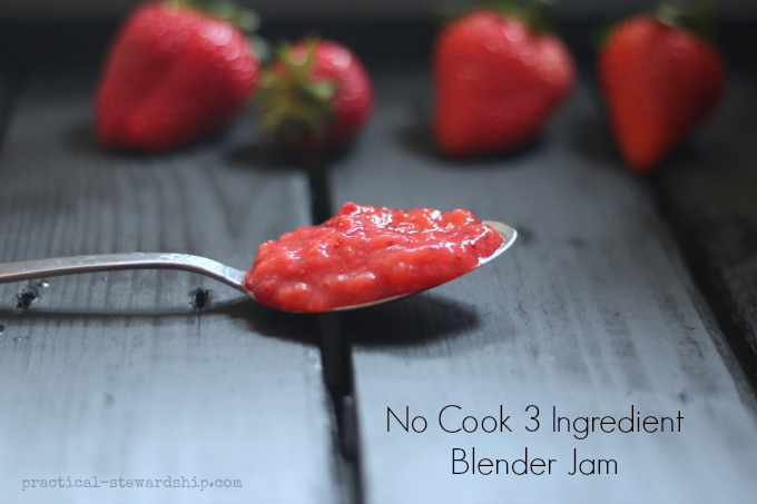 No Cook Easy Strawberry Jam Recipe - Over the Big Moon