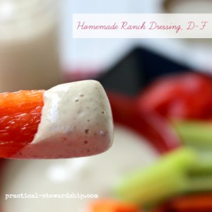 Homemade Ranch Dressing, D-F