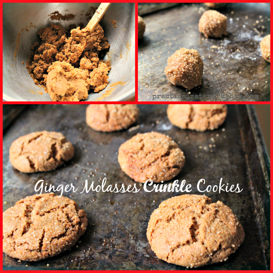 Ginger Molasses Crinkle Cookies, Vegan