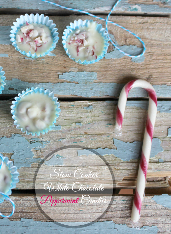 Slow Cooker White Chocolate Peppermint Candies