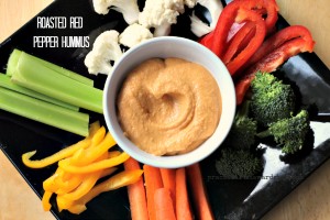 Roasted Red Pepper Hummus, Vegan