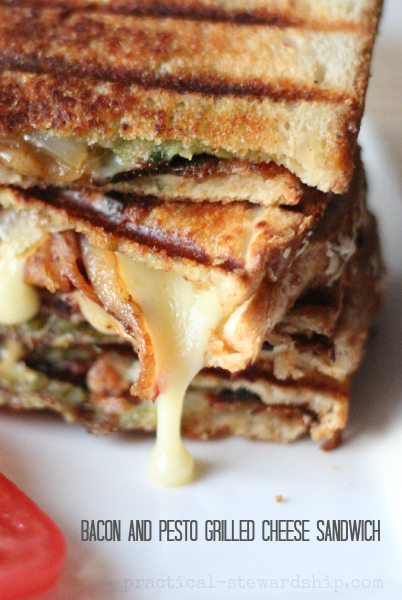 Bacon and Pesto Grilled Cheese Sandwich