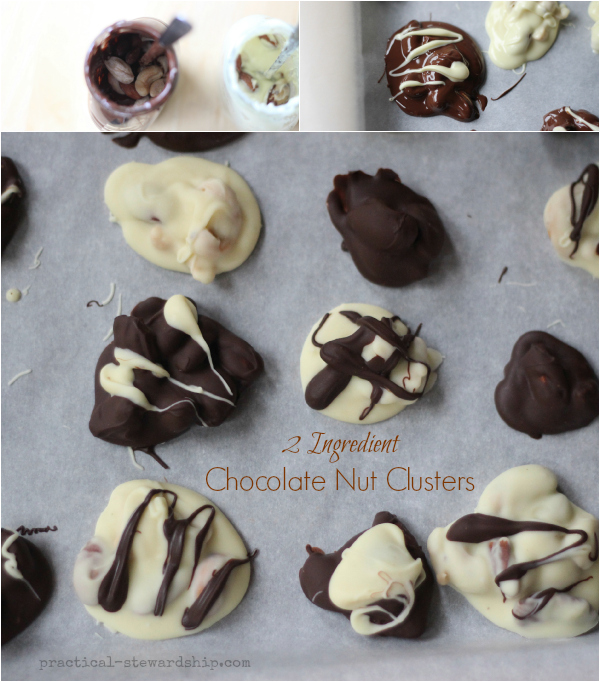 2 Ingredient Chocolate Nut Clusters