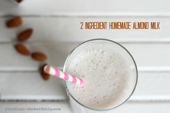 2 Ingredient Almond Milk | practical-stewardship.com