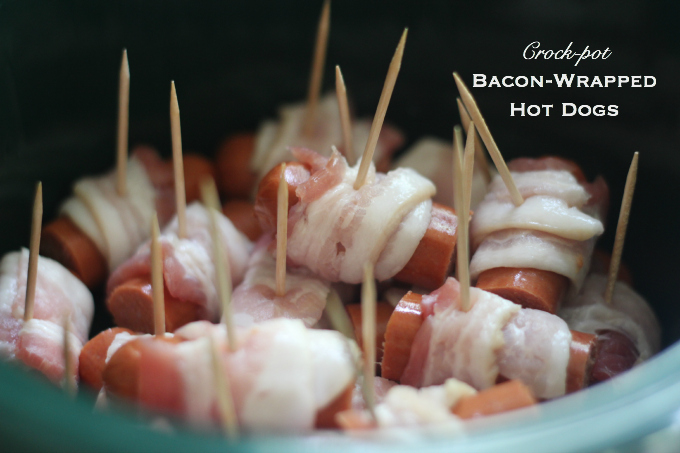 Crock-pot Bacon-Wrapped Hot Dogs