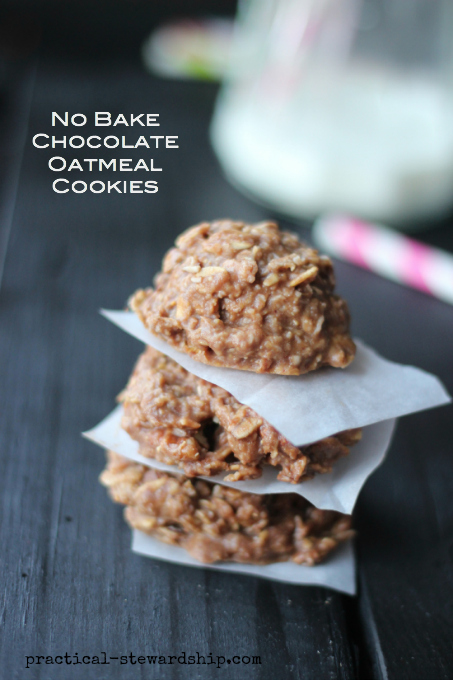 No Bake Chocolate Oatmeal Cookies | practical-stewardship.com