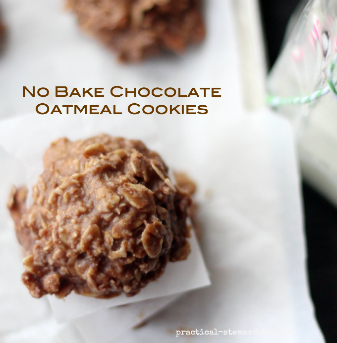 No Bake Chocolate Oatmeal Cookies | practical-stewardship.com