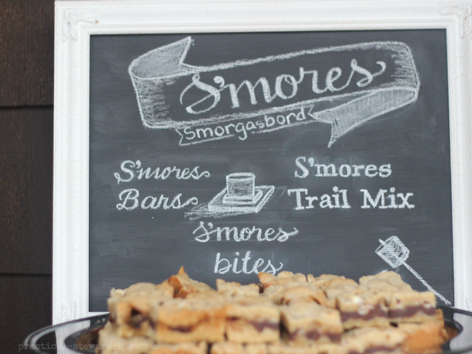 S'mores Smorgasbord Dessert Bar Chalkboard Font