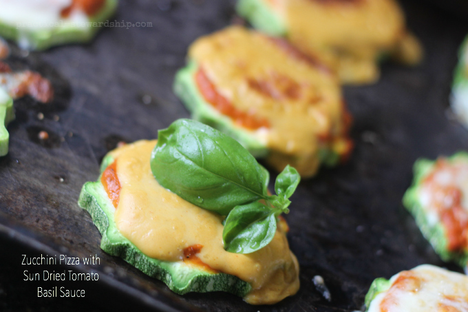 Sun Dried Tomato Basil Sauce on Zucchini