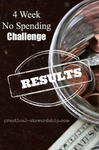 4 Week No Spending Challenge Results