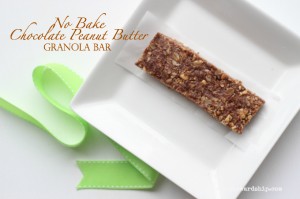 No Bake Chocolate Peanut Butter Granola Bar