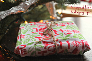 Re-purposed Fabric to Wrapping Paper