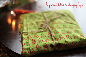 Re-purposed Fabric to Wrapping Paper