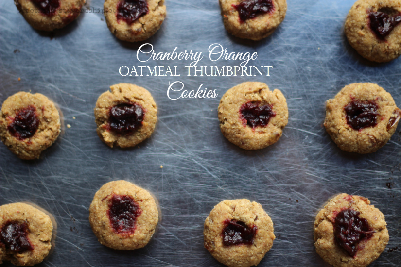 Cranberry Orange Oatmeal Thumbprint Cookies