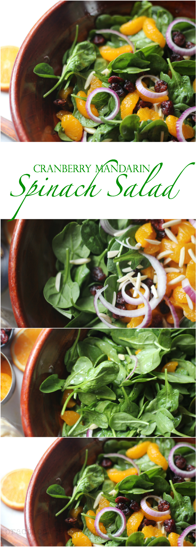 Cranberry Mandarin Spinach Salad Collage